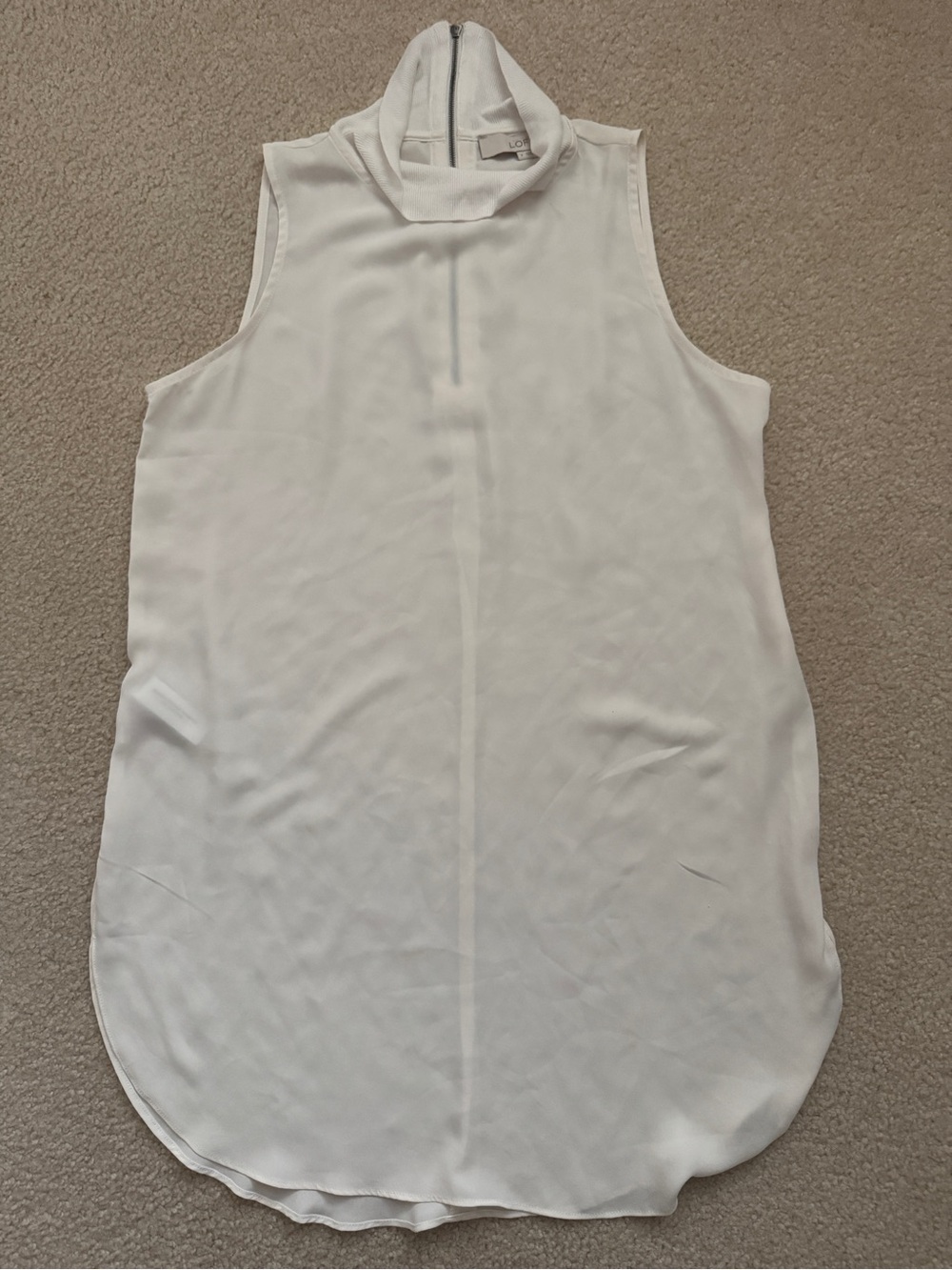 LOFT Sleeveless Zip Back Cowl Neck Tunic Blouse